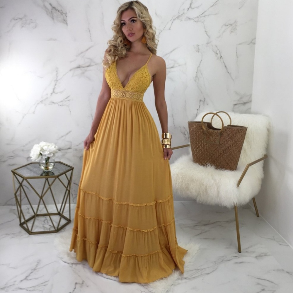Yellow maxi dress